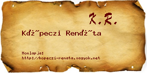 Köpeczi Renáta névjegykártya